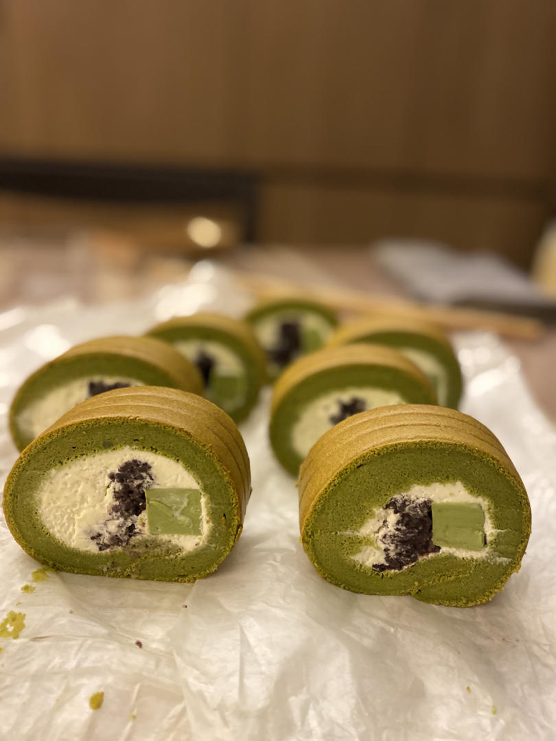 完美抹茶蜜豆蛋糕卷