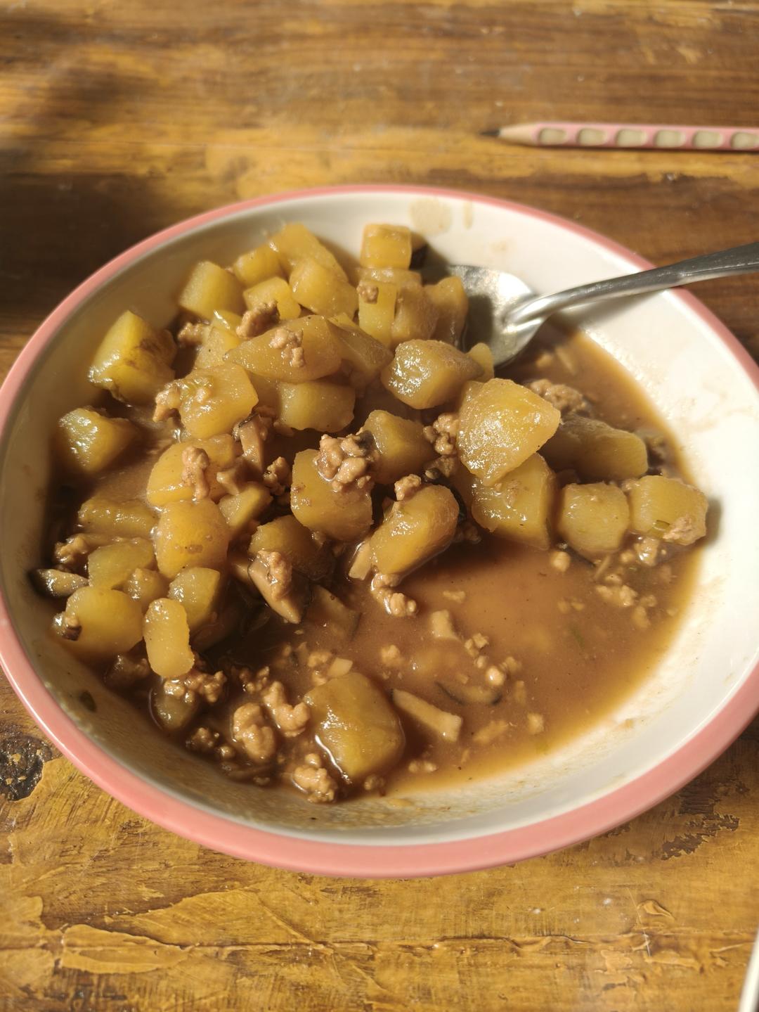 ㊙️香菇土豆肉沫拌饭❗️比外卖还好吃