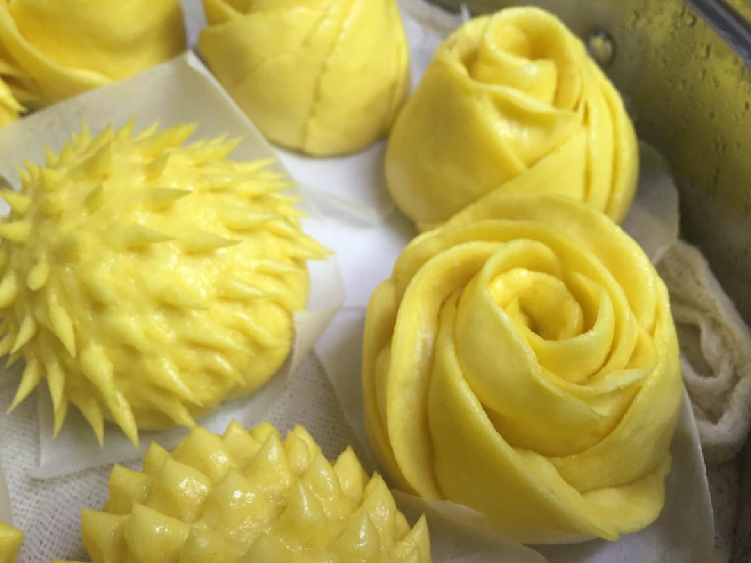 南瓜玫瑰馒头（一次发酵法）