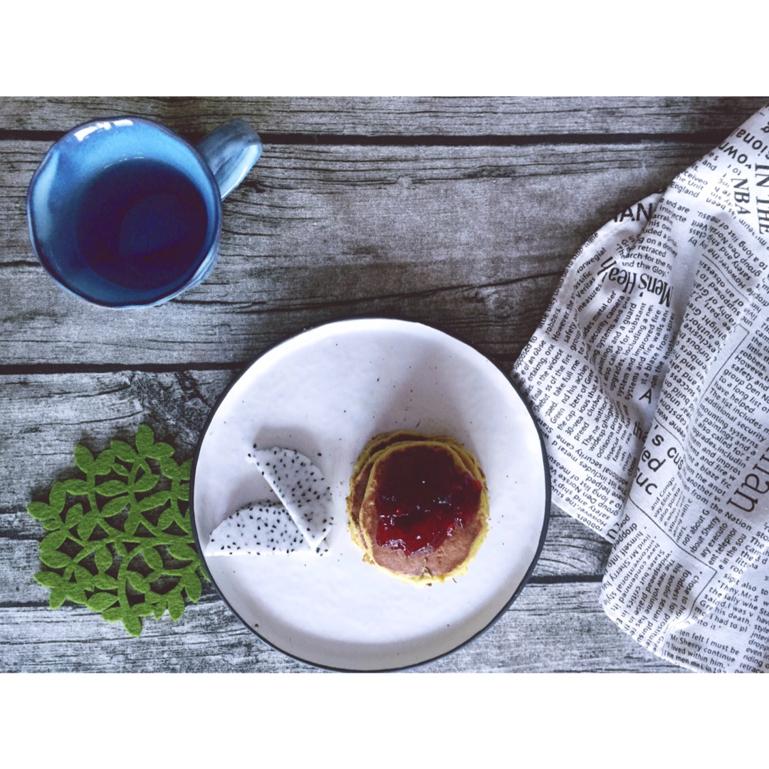 健康无油糖——伪抹茶牛油果煎饼