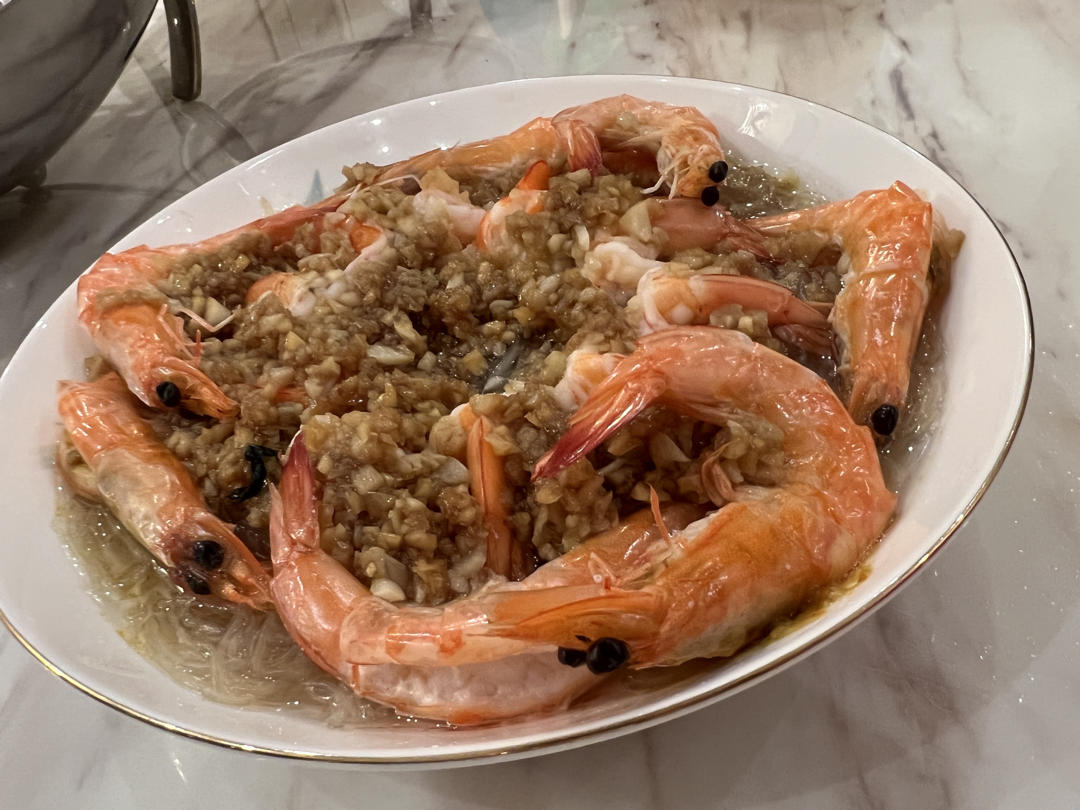 蒜蓉粉丝虾，富贵团圆蒜蓉凤尾虾，小白也能轻松做