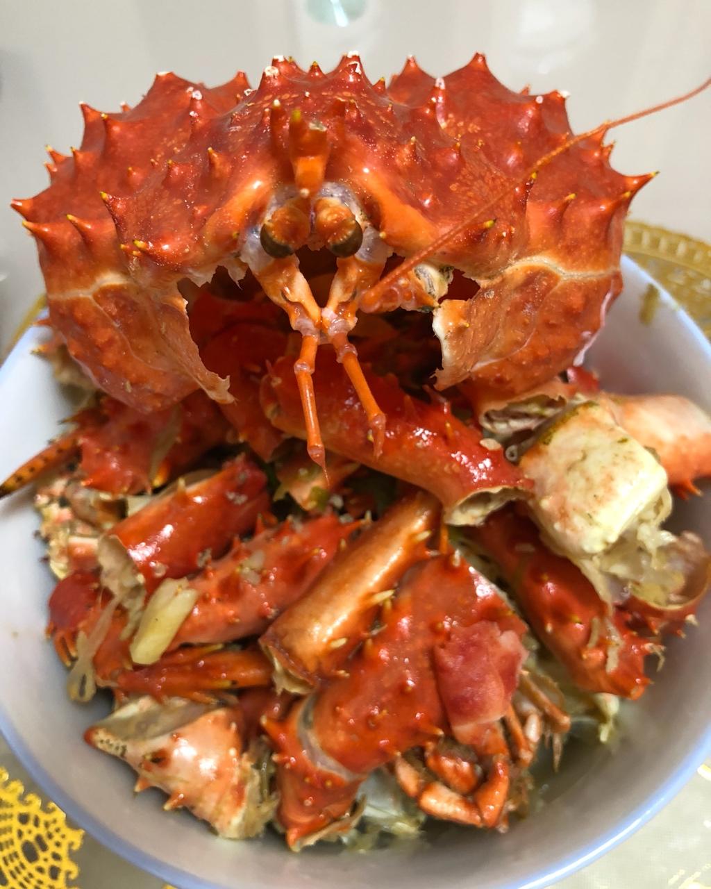 螃蟹宝做的葱姜帝王蟹