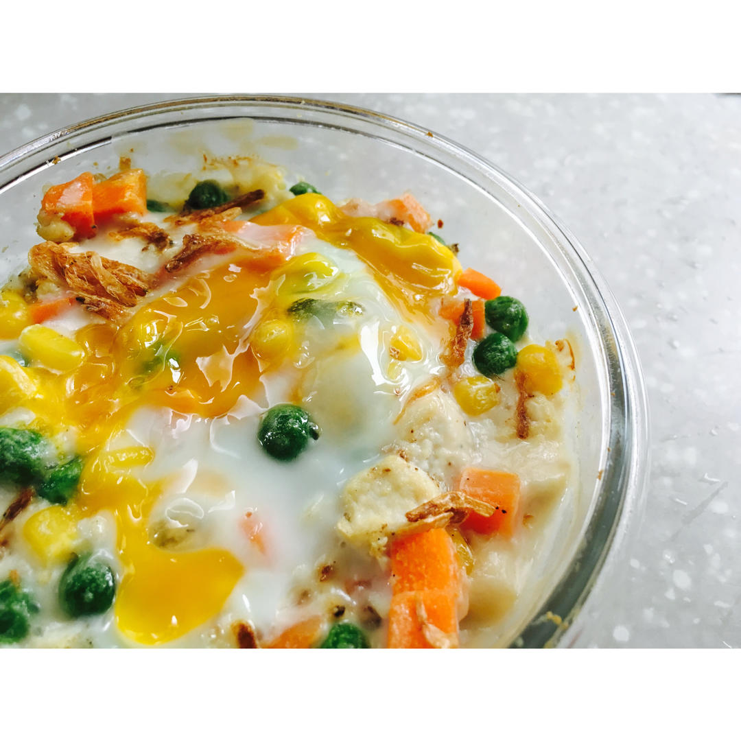 虾皮芝士焗豆腐（高蛋白快手早餐）