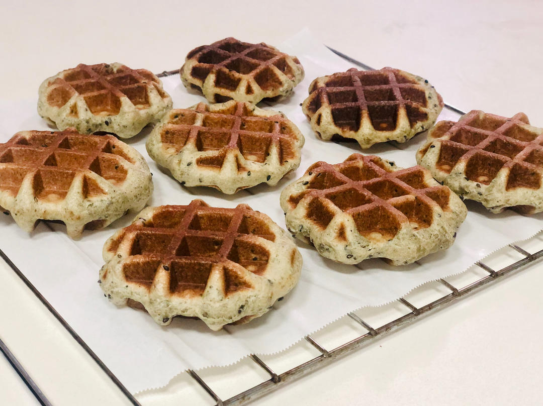 黑芝麻蜜豆华夫饼