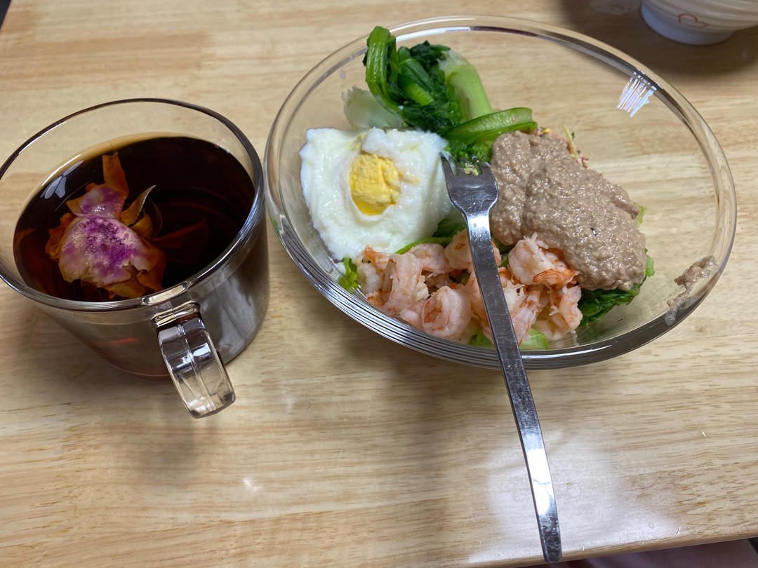 菠菜溏心蛋味噌豆腐酱拌荞麦面【健康一锅端】