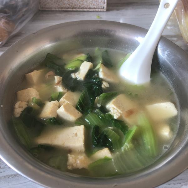小白菜海米炖豆腐
