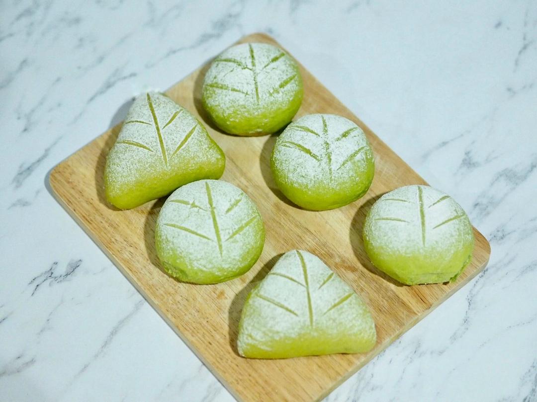 抹茶红豆软面包