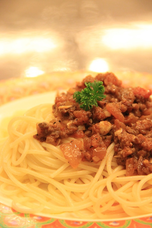 蕃茄蘑菇肉酱意大利面