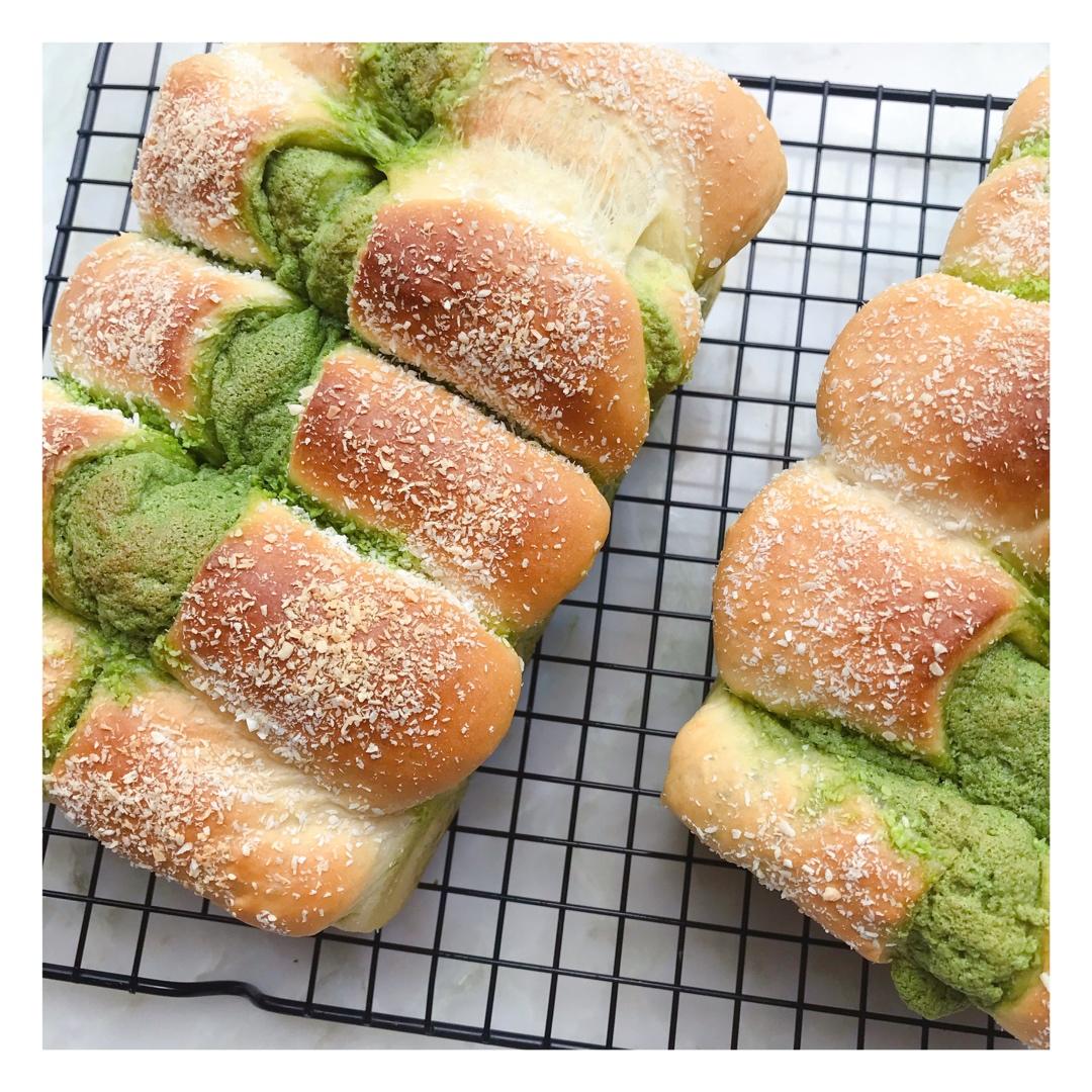 抹茶奶酥小金砖（70%中种吐司）