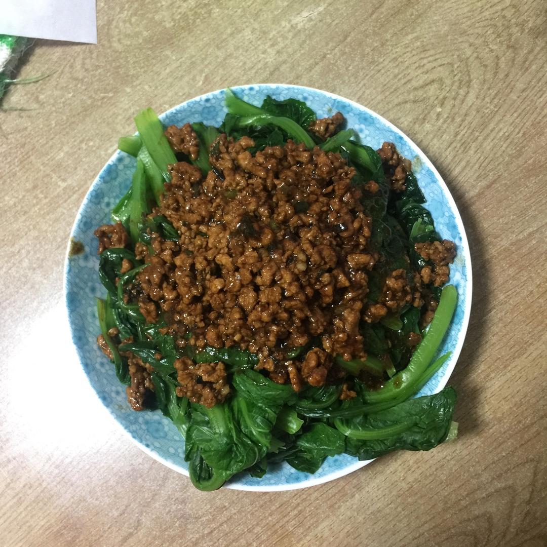 肉末小白菜