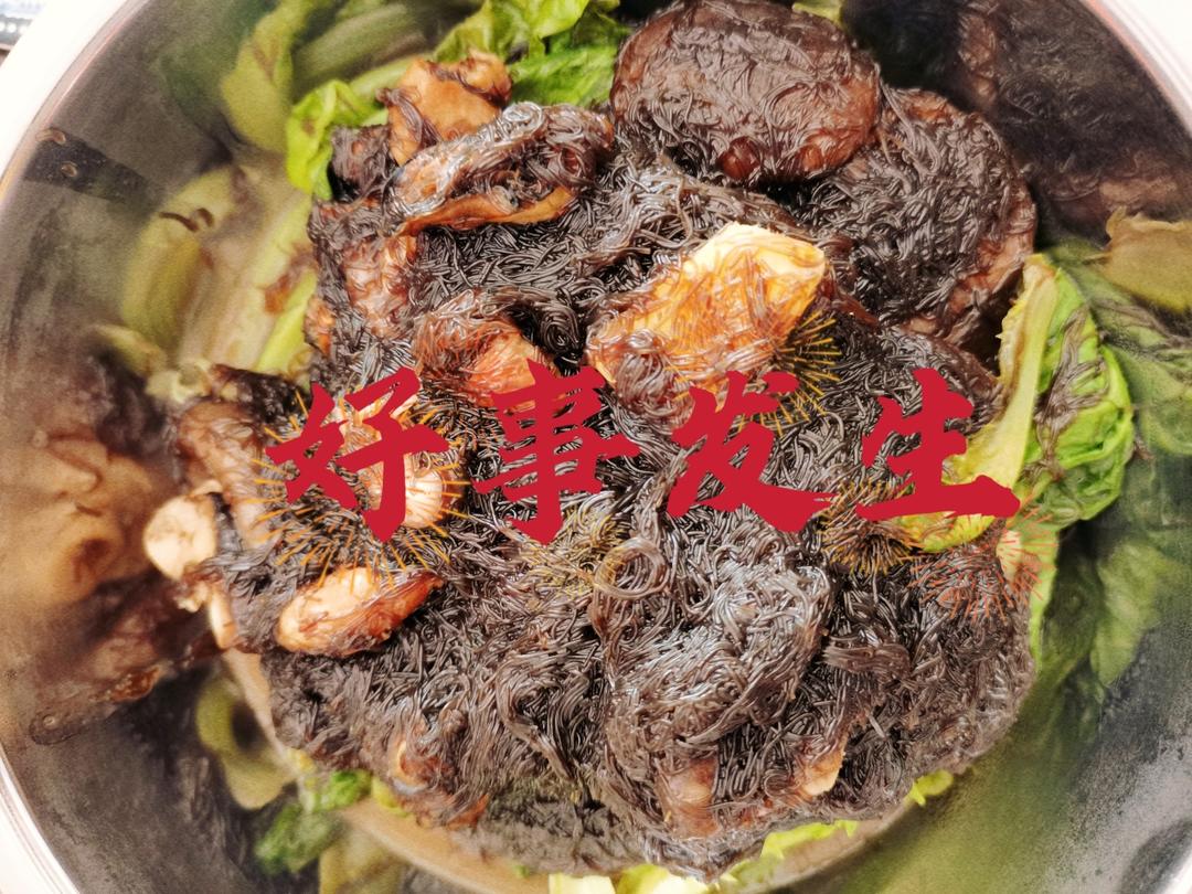发菜生菜花菇焖蚝豉