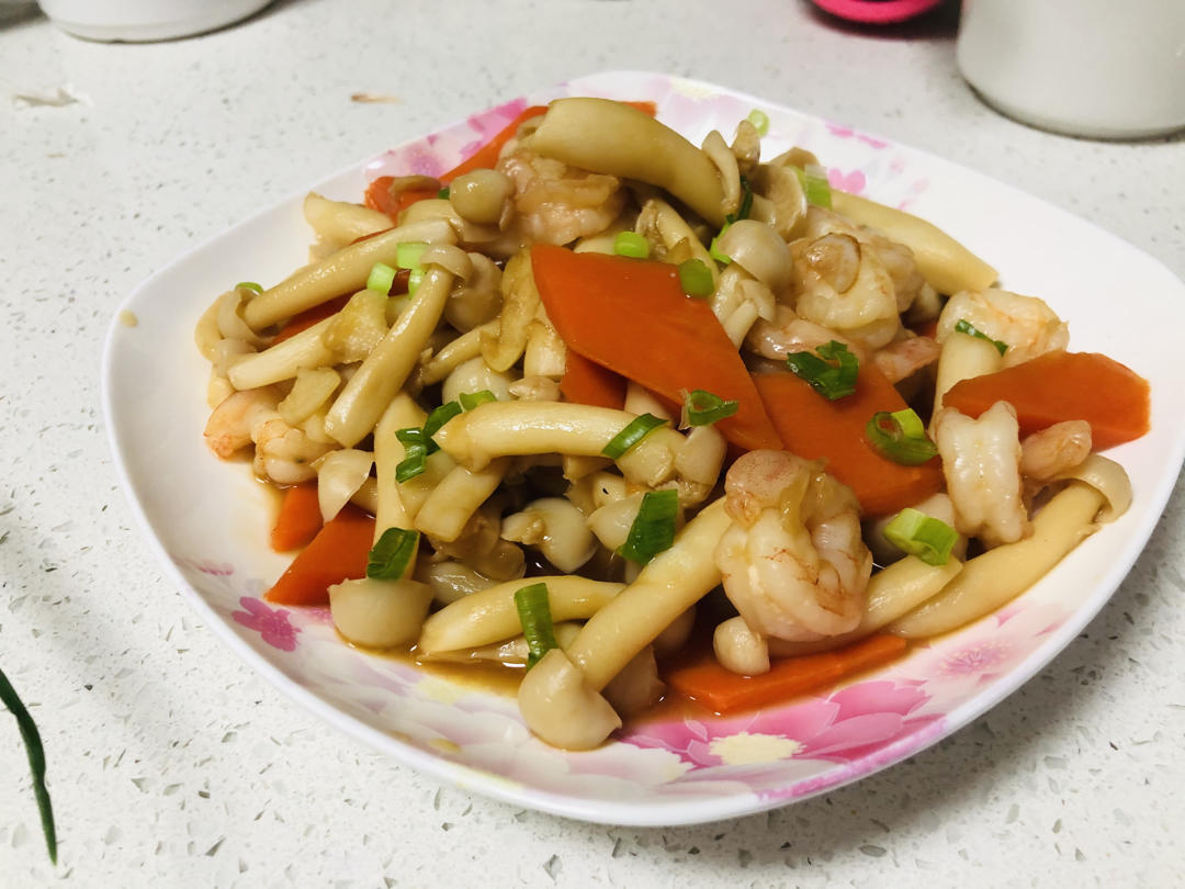 耗油虾仁白玉菇（快手小炒）