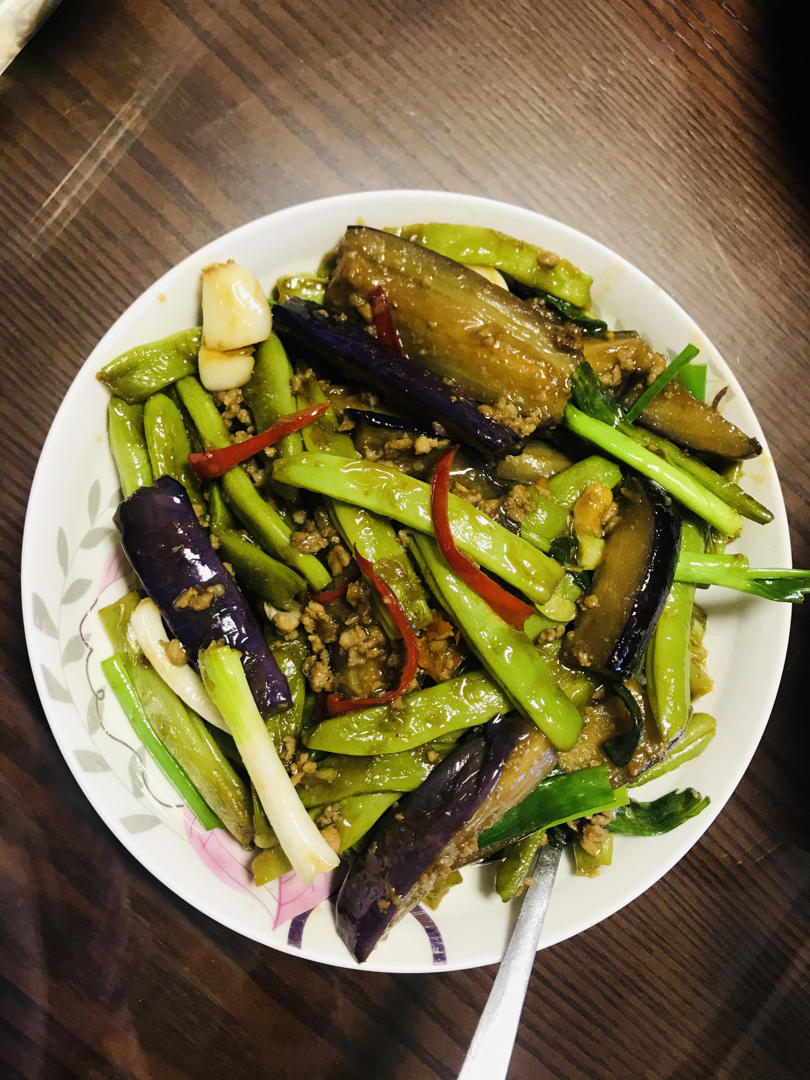 四季豆炒茄子