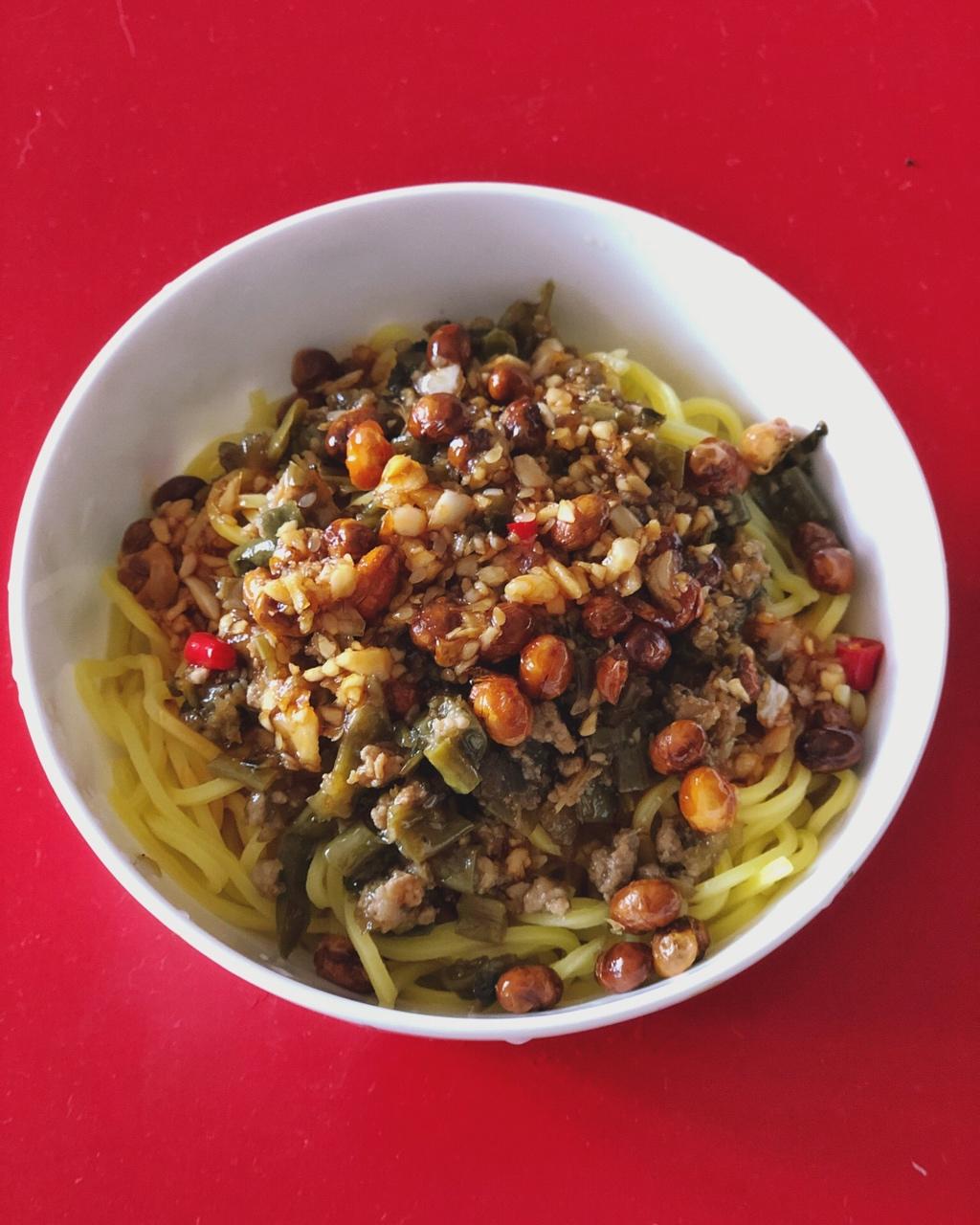 肉末酸豆角红油拌面【食材包操作说明】
