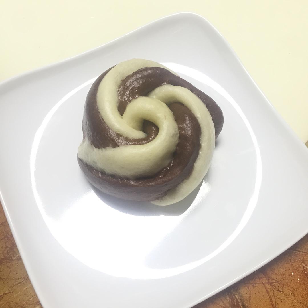 可可双色花馒头