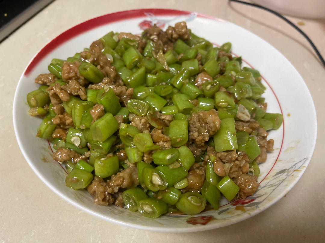 肉沫豆角下饭菜