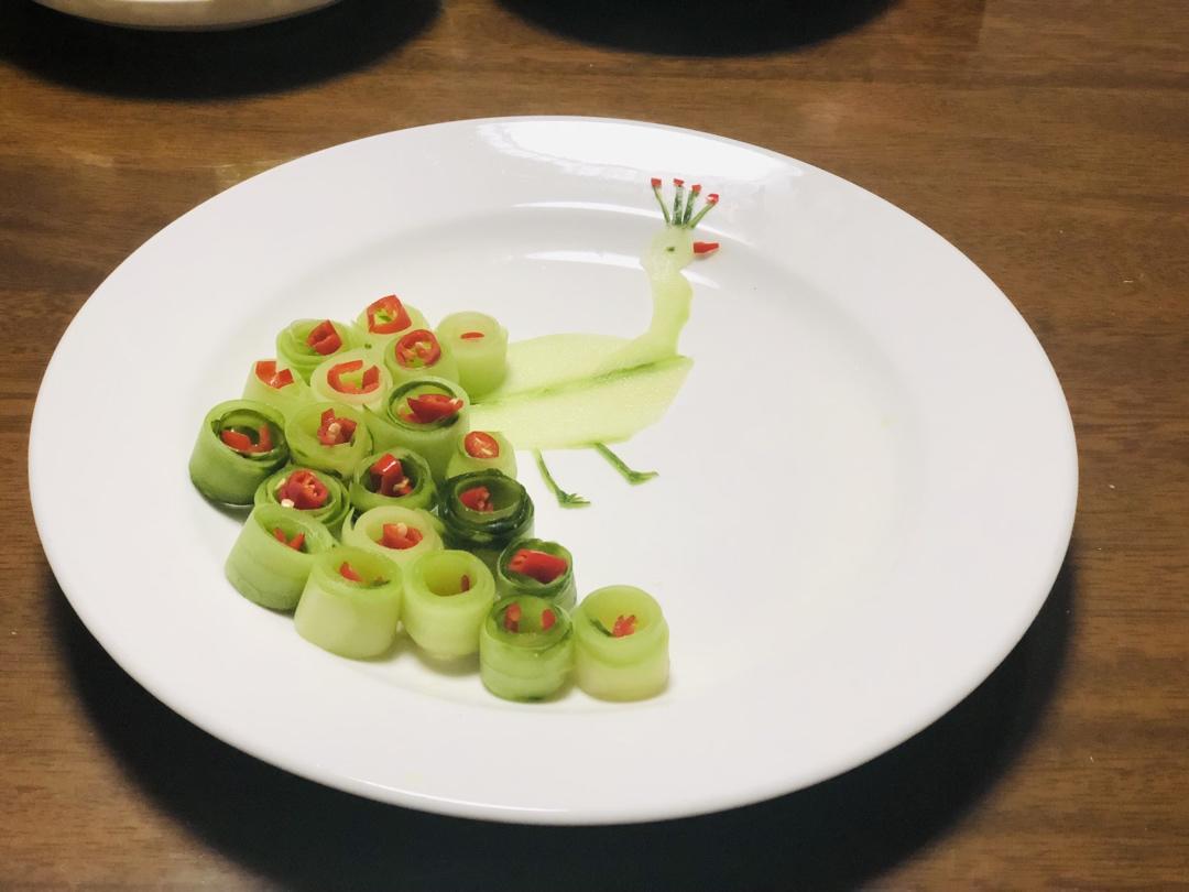 #创意菜#孔雀黄瓜卷