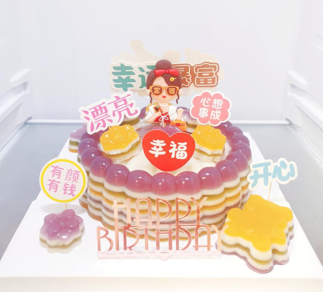 彩色千层椰汁糕