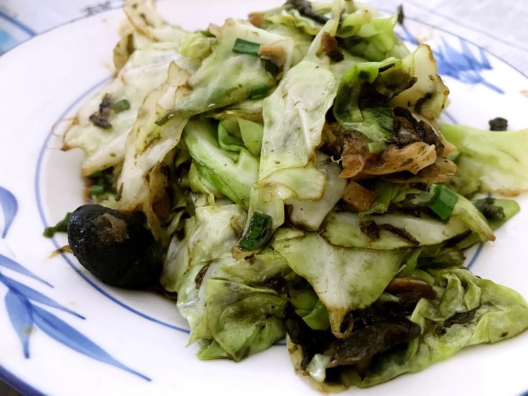 橄榄菜炒圆白菜