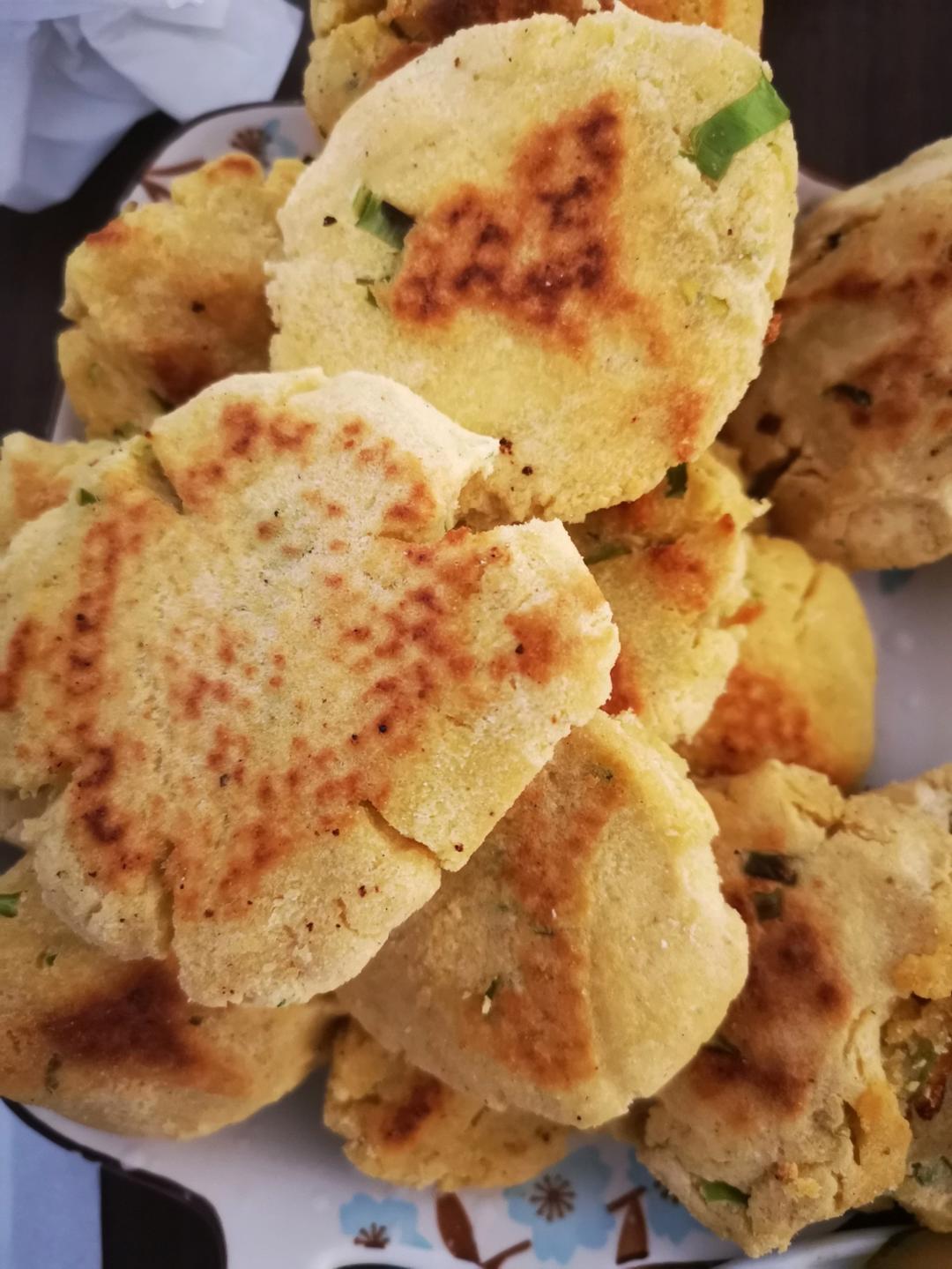香煎豆渣饼～一次成型的配方