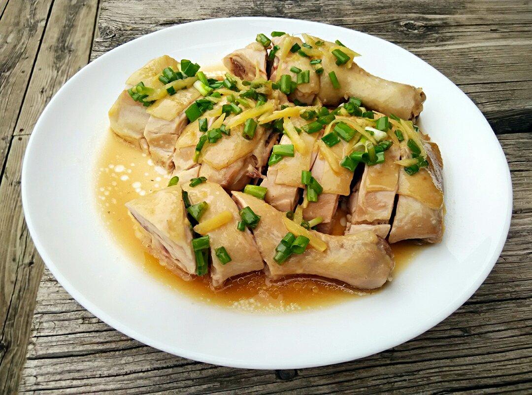 紫绣球做的香蒸葱油鸡