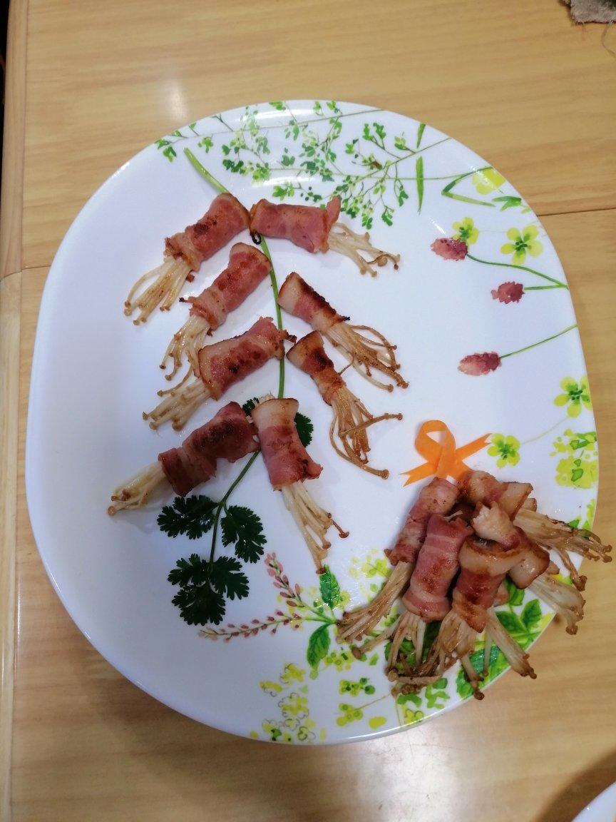 烤金针菇培根炮竹