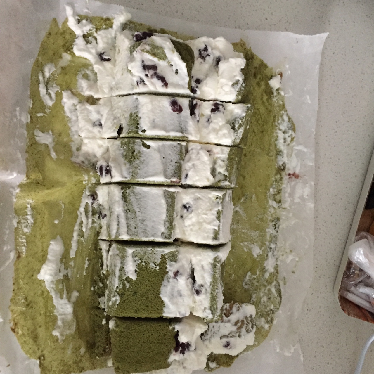 抹茶红豆蛋糕卷