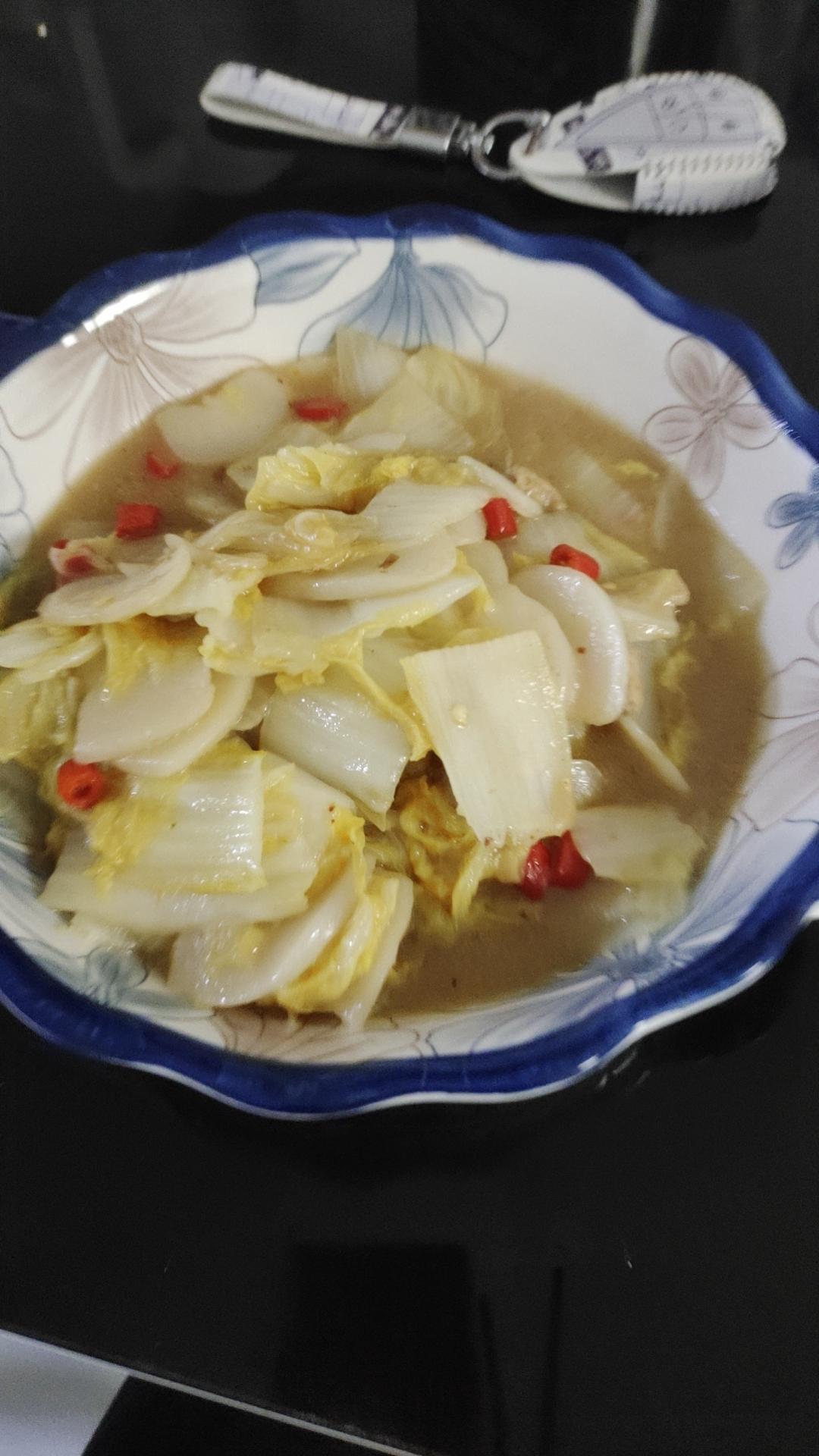 肉丝白菜炒年糕