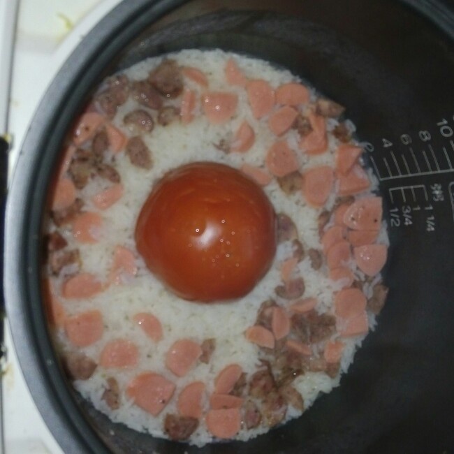 整个番茄饭加强版【两个番茄玉米饭】