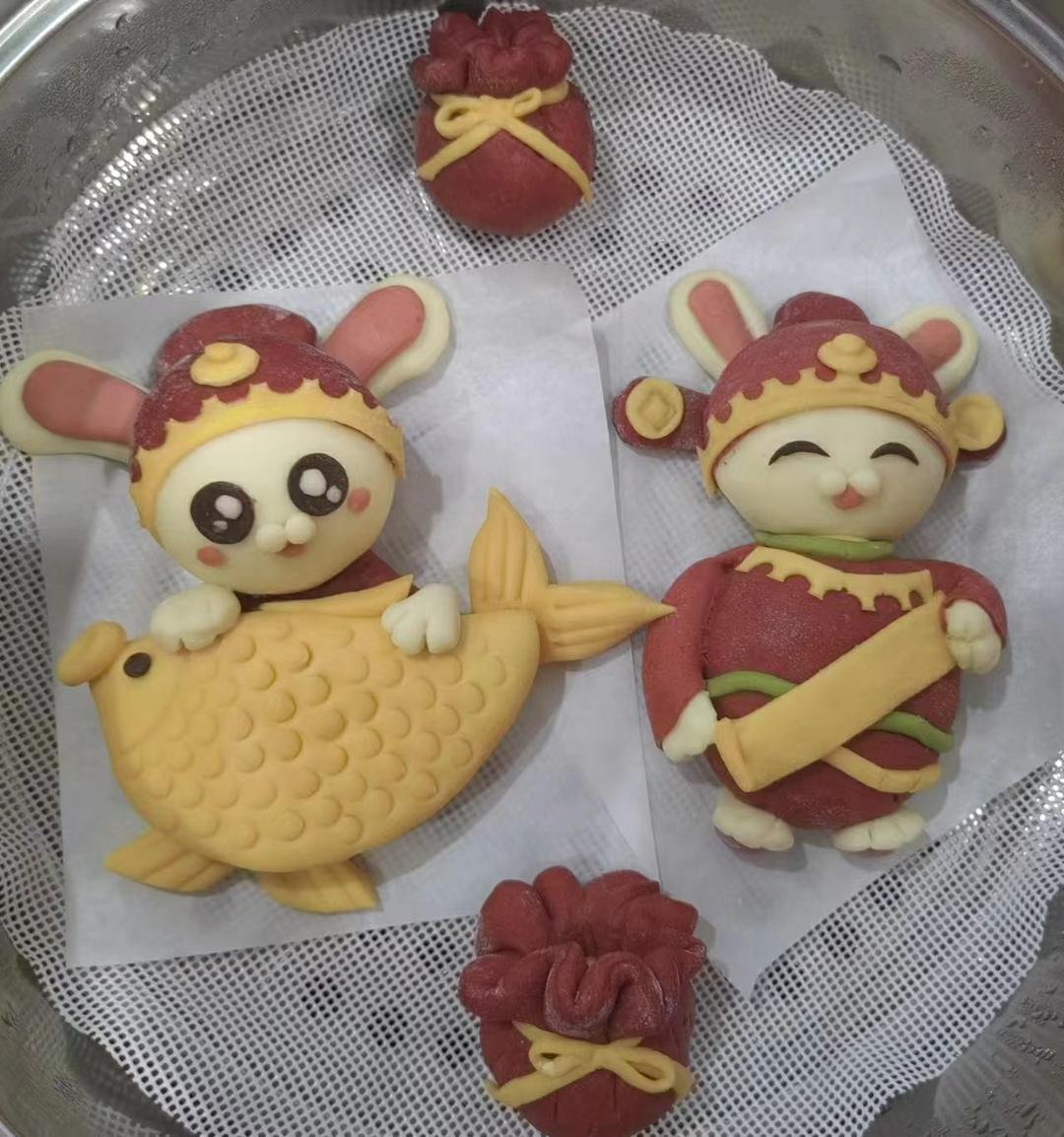 新年兔兔花馍馒头