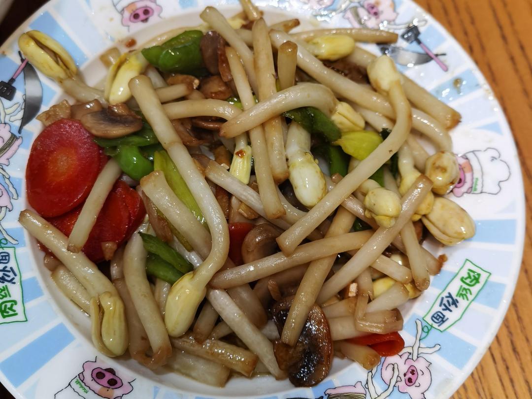 蚝油素炒花生芽