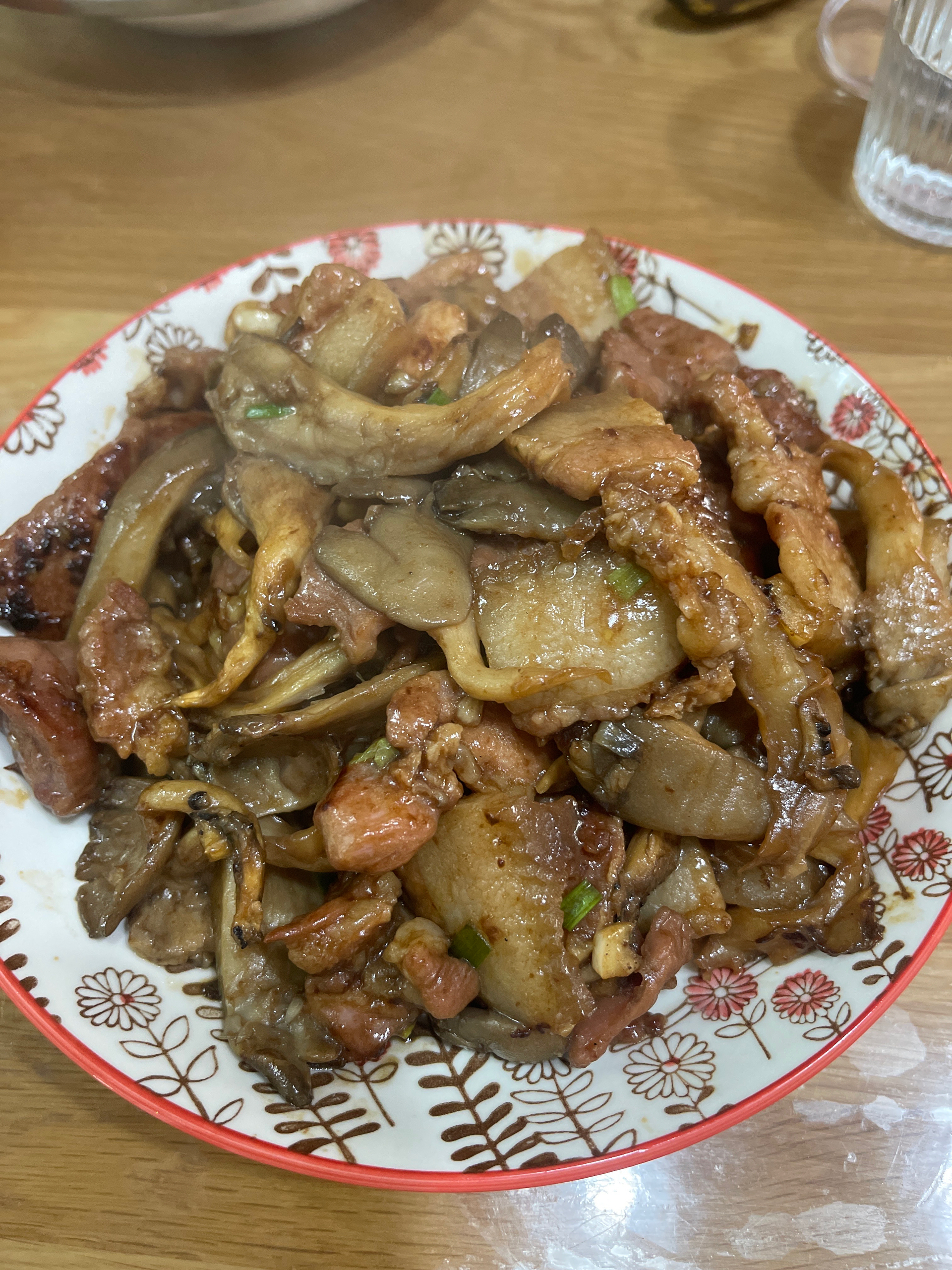 鲜美蘑菇/平菇炒肉