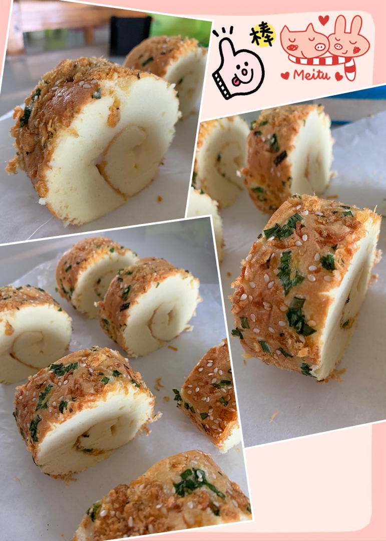 香葱肉松蛋糕卷这样做‼️满屋飘香（小视频食谱）