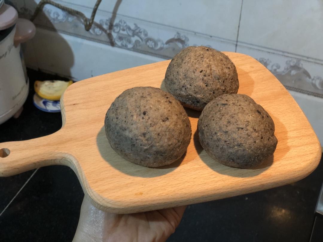 黑芝麻全麦餐包 100%纯全麦