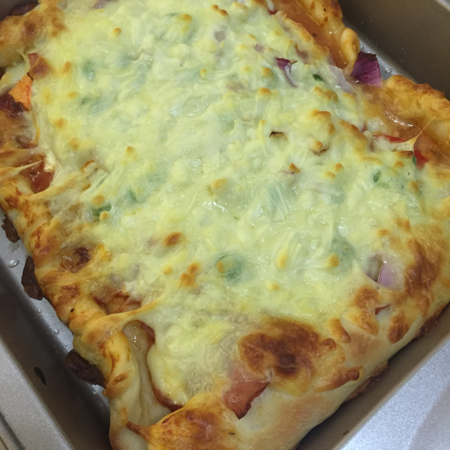 厚底鲜虾培根披萨