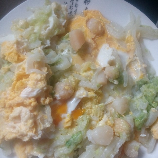 素赛螃蟹----干贝白菜滑蛋