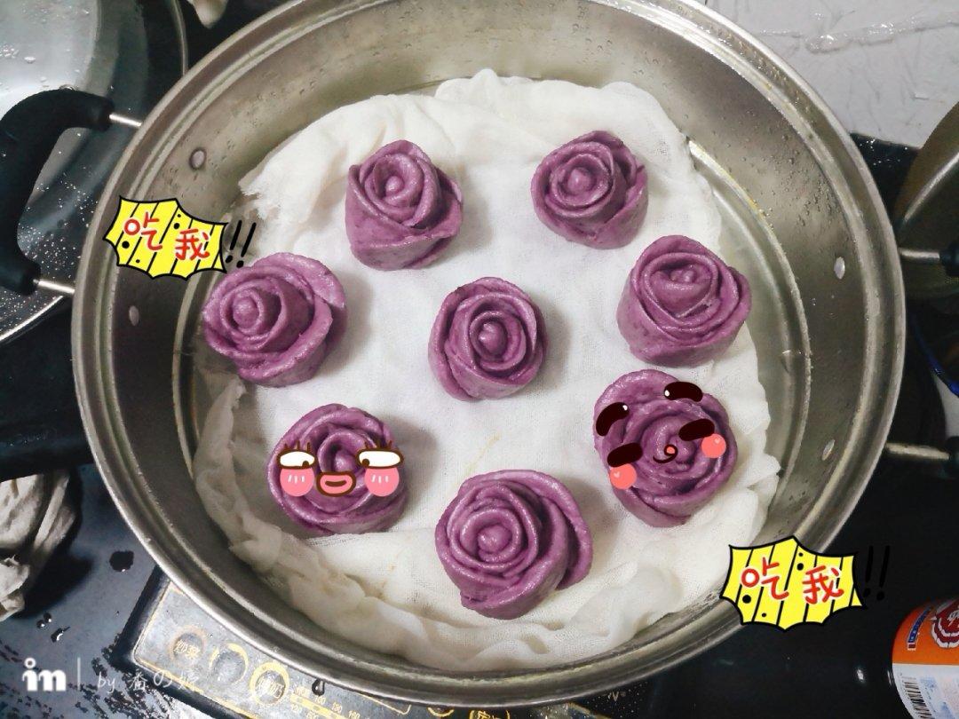 紫薯玫瑰馒头