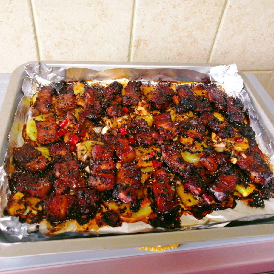 烤箱版土豆烤五花肉