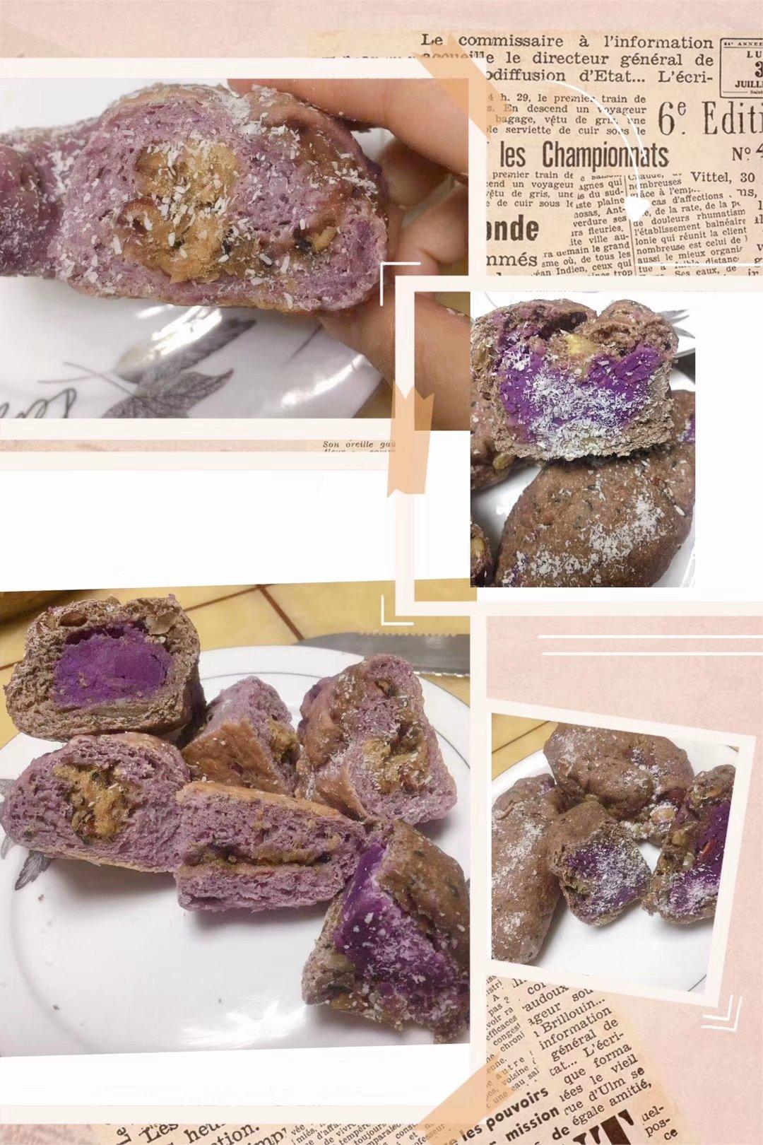 紫薯小餐包（椰奶紫薯馅）