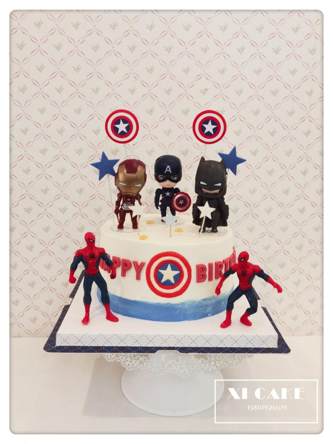 美国队长生日蛋糕、正义者联盟生日蛋糕