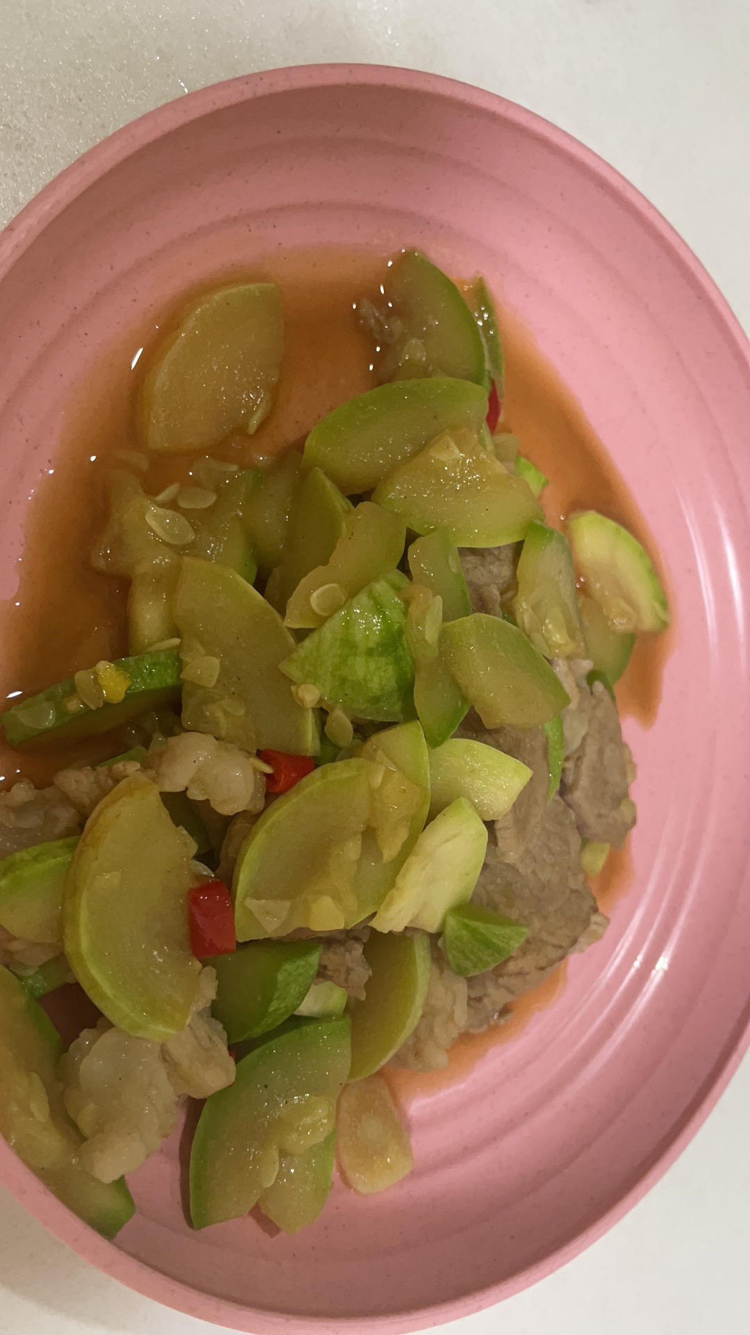 西葫芦炒肉片