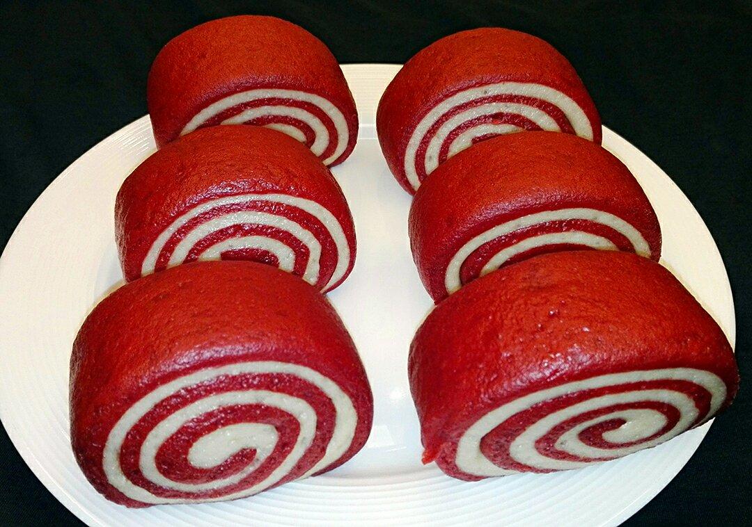 烟火屋檐下做的双色馒头花朵馒头