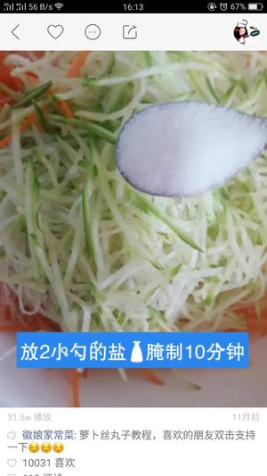 萝卜丝丸子/虾仁韭菜丸的做法 步骤4