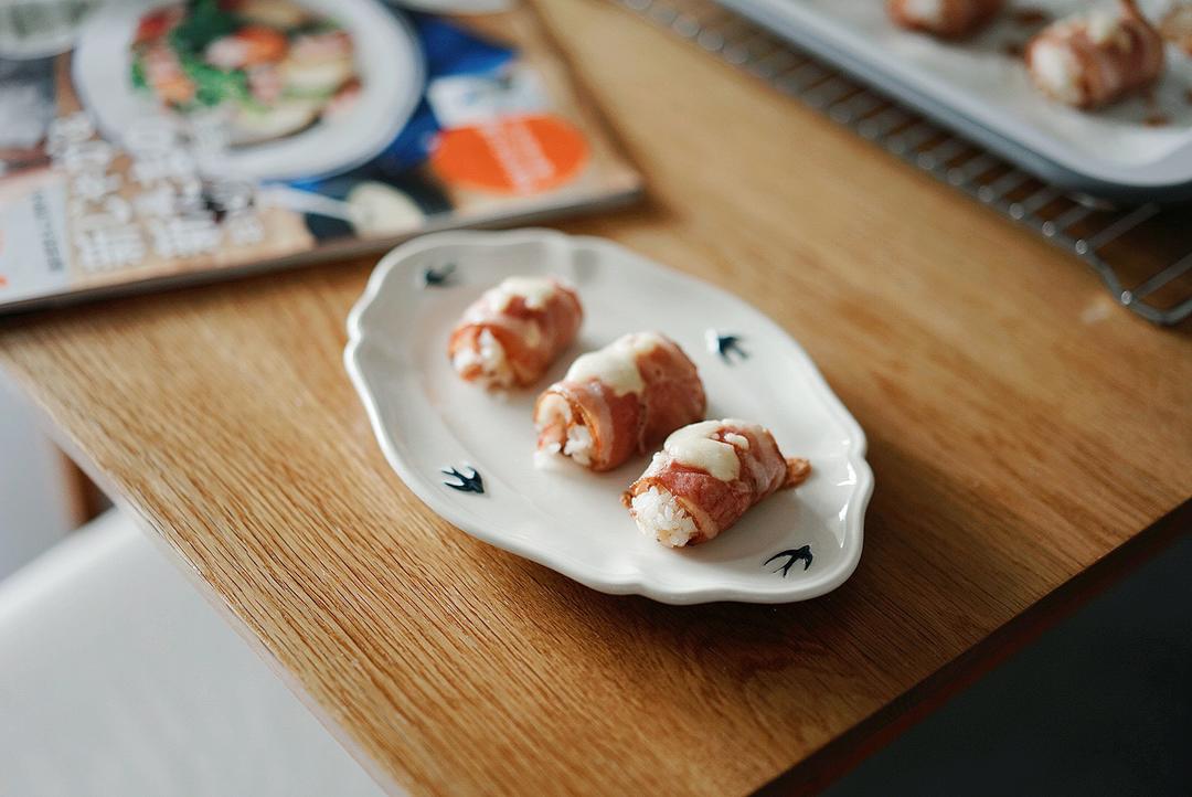 【北鼎烤箱食谱】香烤米饭培根卷