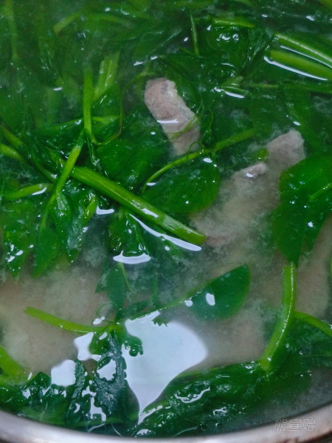 豌豆尖生滚牛肉片