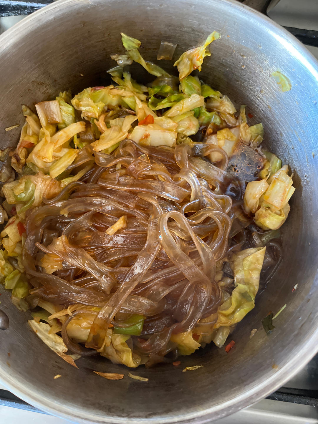 最近爱吃粉丝粉条～包菜炒粉丝