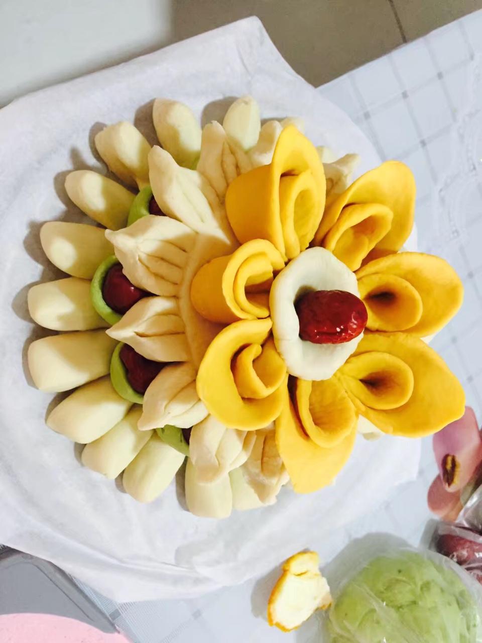 flower黄花做的花样馒头