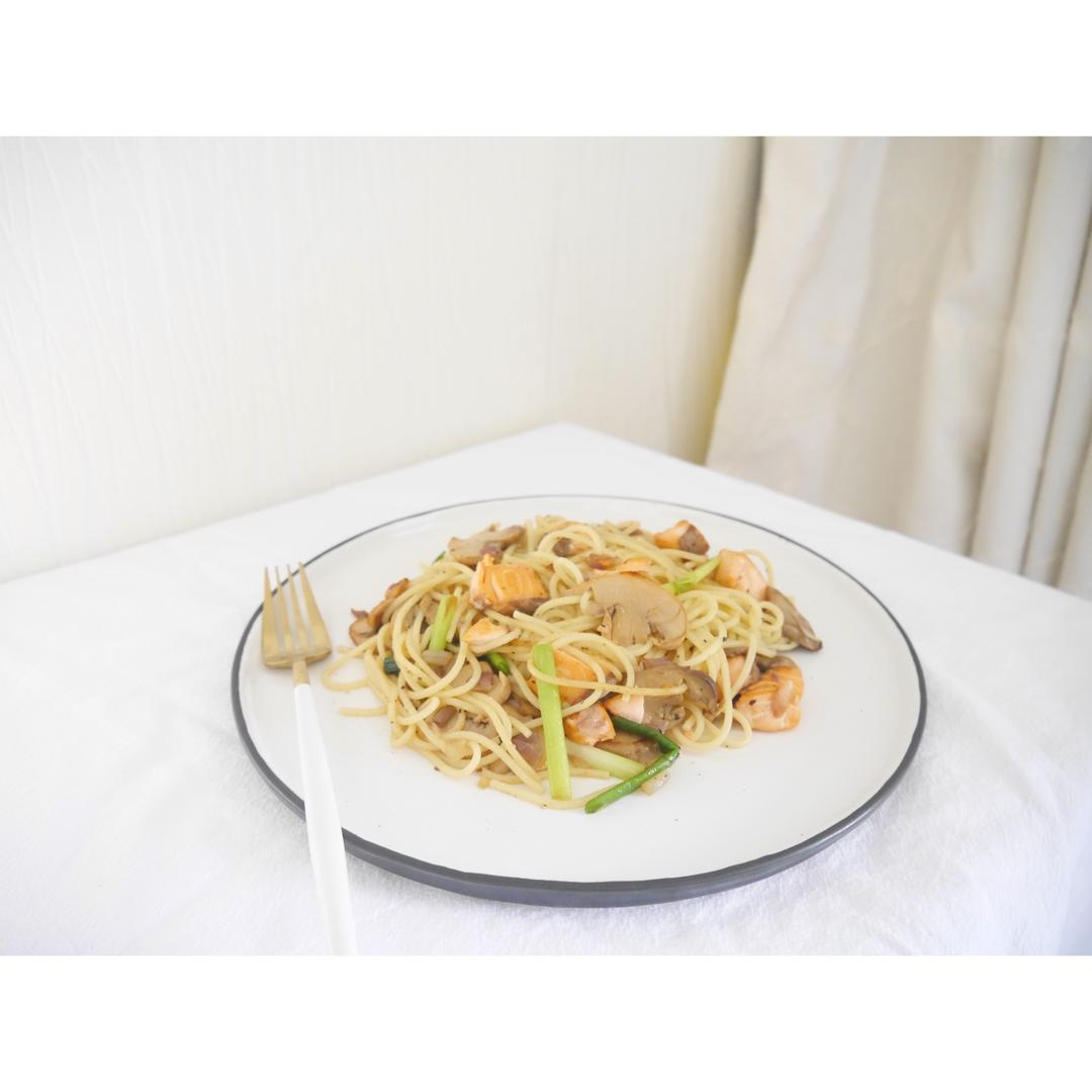 三文鱼奶油意面