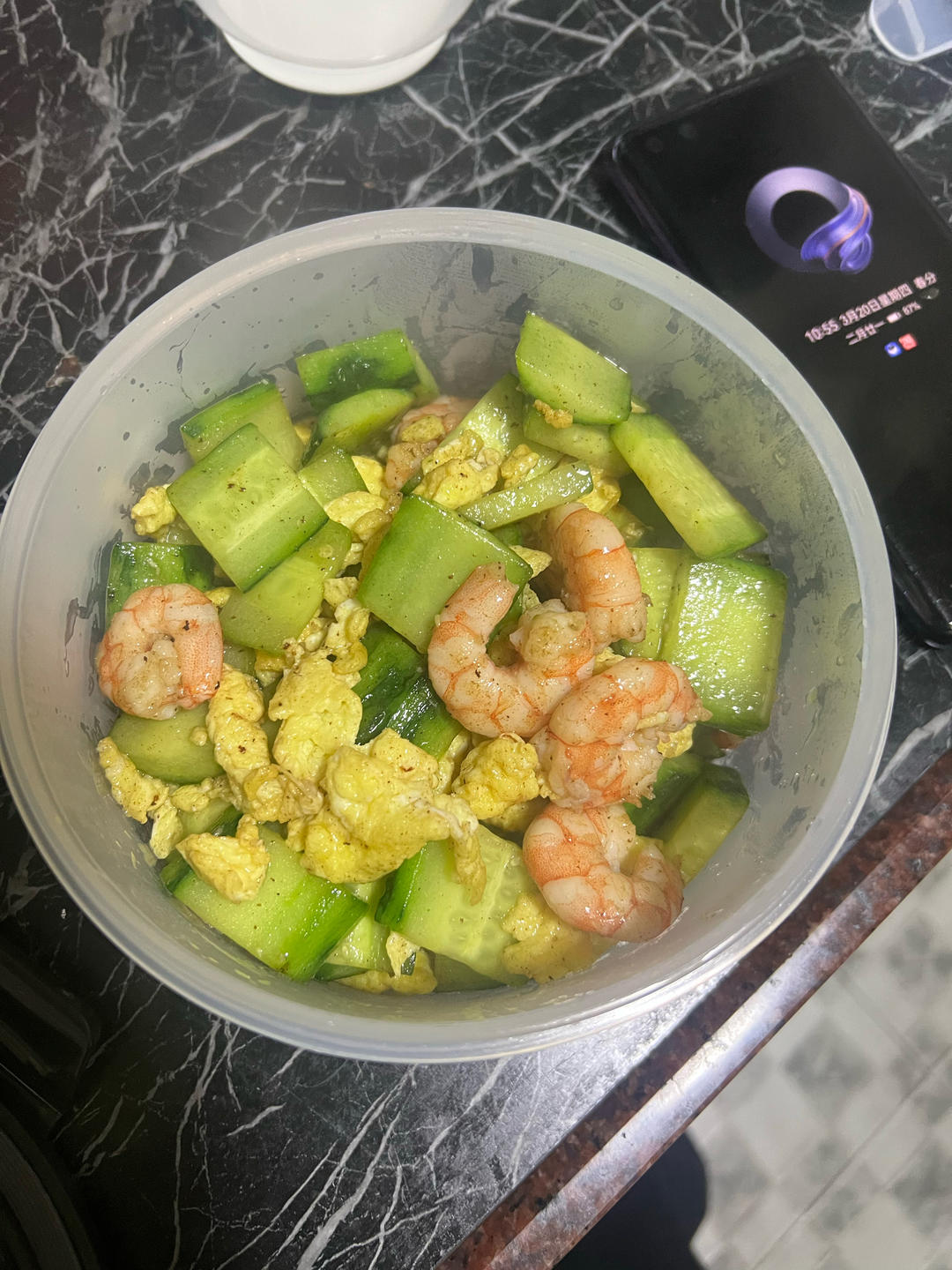 清爽可口的虾仁黄瓜炒鸡蛋