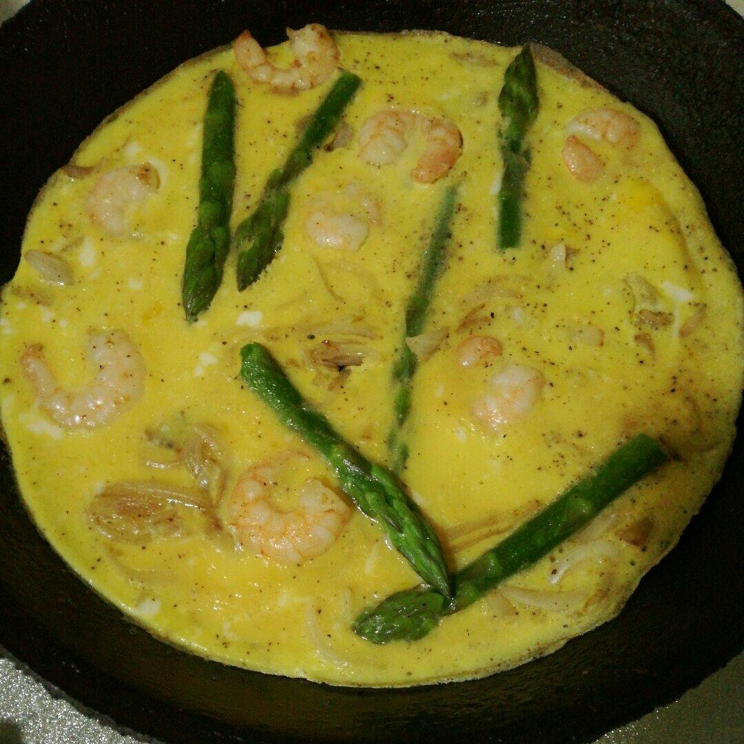 芦笋虾仁早餐蛋饼